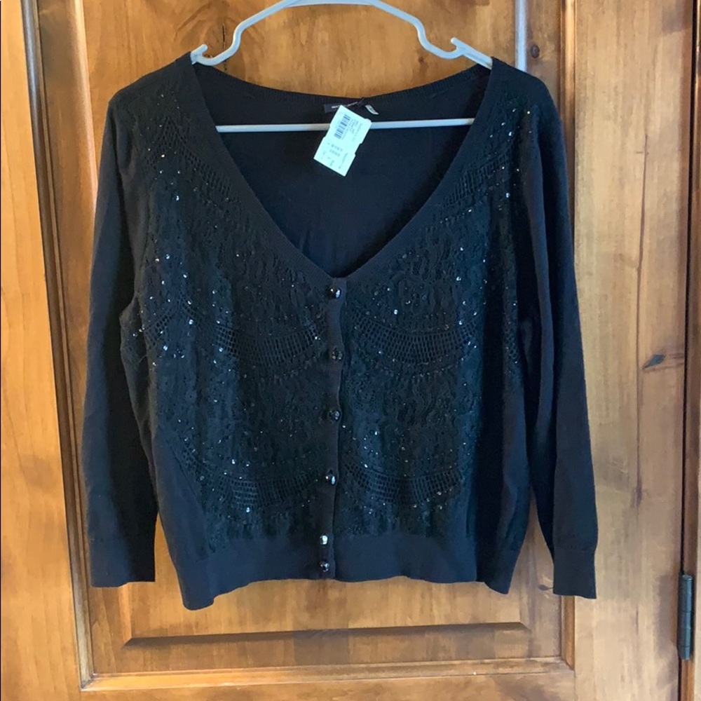 NWT Sequins lace detail cardigan shawl